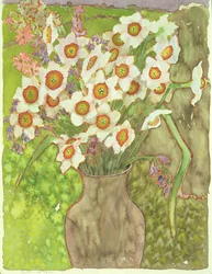 Jonquils at Twilight、1999（紙にトイレ）